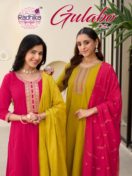 Gulabo Vol 1 By Radhika Rangeela Kurti With Bottom Dupatta Exporters In India